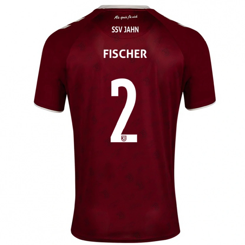 Danxen Heren Florian Fischer #2 Bordeaux Wit Uitshirt Uittenue 2025/26 T-Shirt