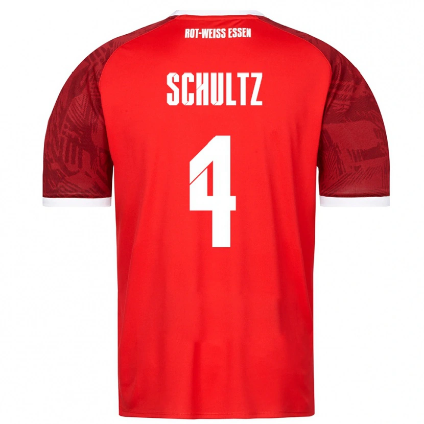 Danxen Heren Michael Schultz #4 Rood Bordeaux Wit Uitshirt Uittenue 2025/26 T-Shirt