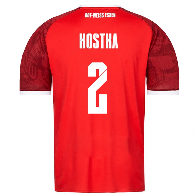 Danxen Heren Michael Kostka #2 Rood Bordeaux Wit Uitshirt Uittenue 2025/26 T-Shirt