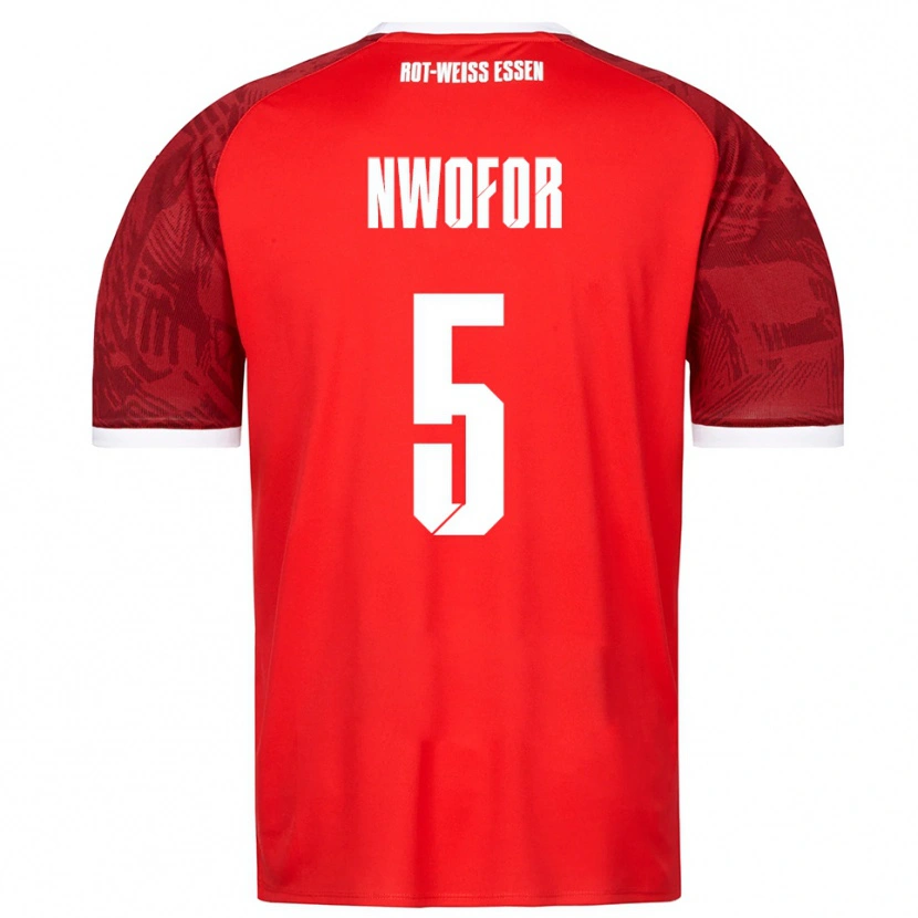 Danxen Heren Jamie Nwofor #5 Rood Bordeaux Wit Uitshirt Uittenue 2025/26 T-Shirt