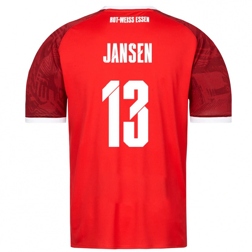 Danxen Heren Joshua Jansen #13 Rood Bordeaux Wit Uitshirt Uittenue 2025/26 T-Shirt