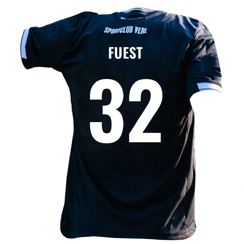 Danxen Heren Julian Fuest #32 Zwart Wit Uitshirt Uittenue 2025/26 T-Shirt