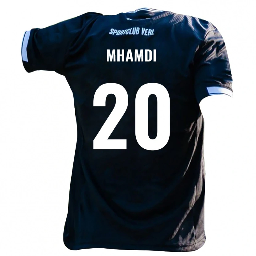 Danxen Heren Oualid Mhamdi #20 Zwart Wit Uitshirt Uittenue 2025/26 T-Shirt