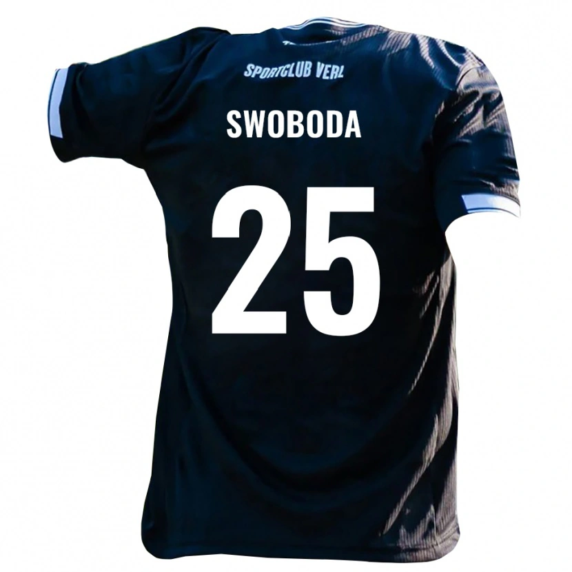 Danxen Heren Maurice Swoboda #25 Zwart Wit Uitshirt Uittenue 2025/26 T-Shirt