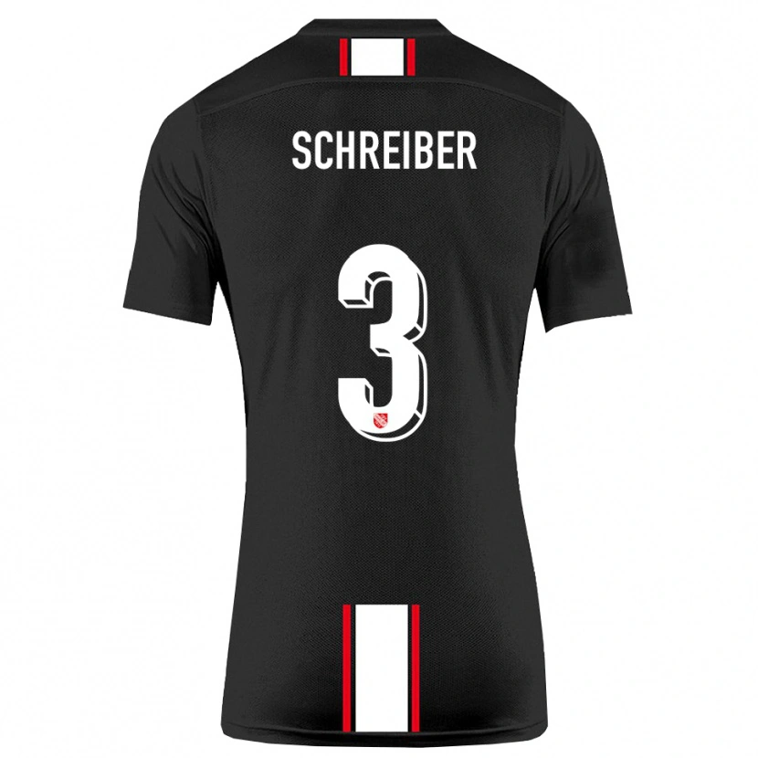 Danxen Heren David Schreiber #3 Zwart Wit Uitshirt Uittenue 2025/26 T-Shirt