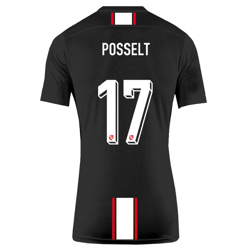 Danxen Heren John Posselt #17 Zwart Wit Uitshirt Uittenue 2025/26 T-Shirt
