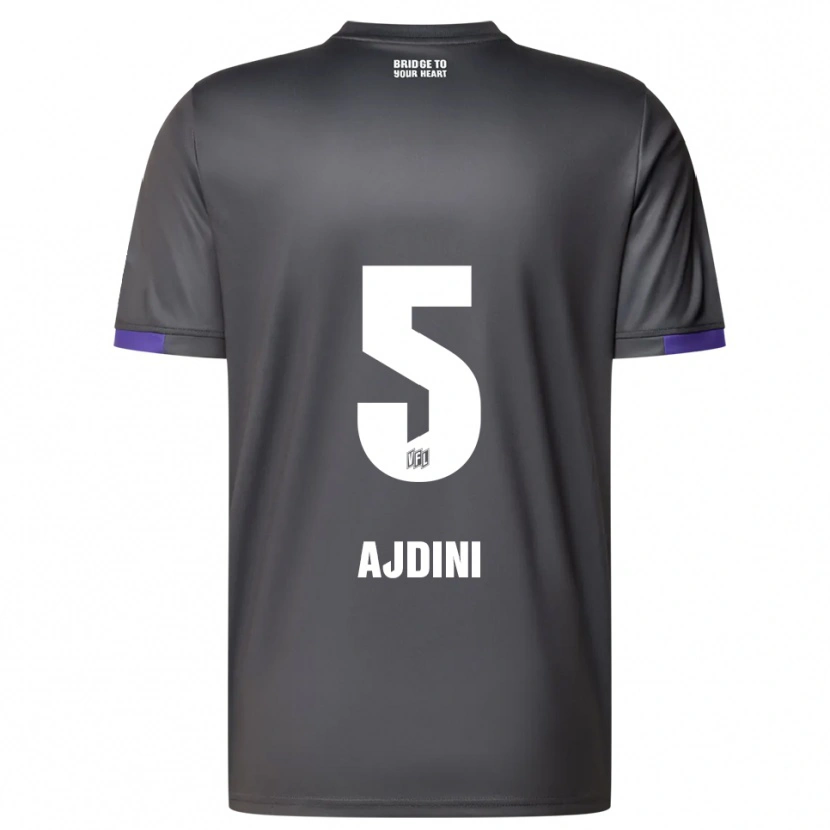 Danxen Heren Bashkim Ajdini #5 Grijs Paars Uitshirt Uittenue 2025/26 T-Shirt