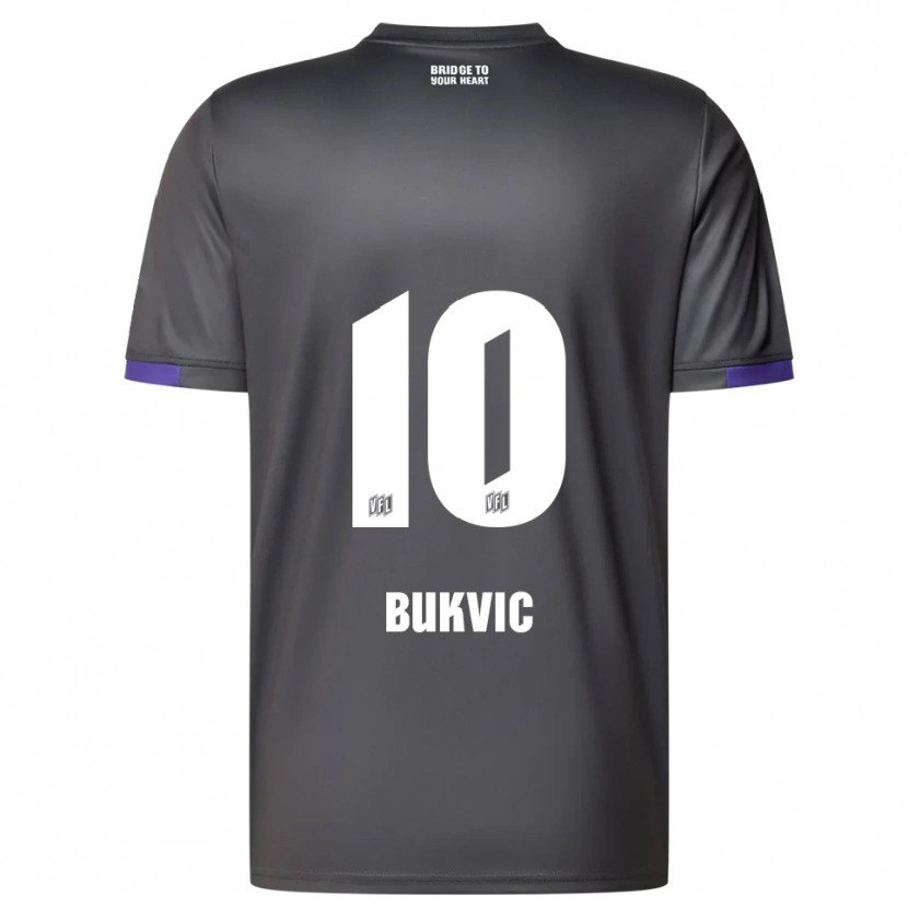 Danxen Heren Adem Bukvic #10 Grijs Paars Uitshirt Uittenue 2025/26 T-Shirt