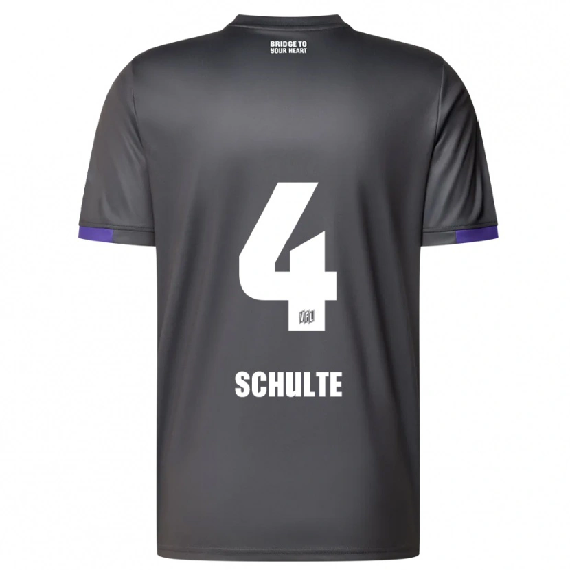 Danxen Heren Henry Schulte #4 Grijs Paars Uitshirt Uittenue 2025/26 T-Shirt