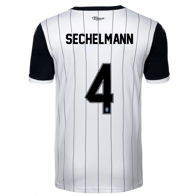 Danxen Heren Tim Sechelmann #4 Wit Zwart Uitshirt Uittenue 2025/26 T-Shirt