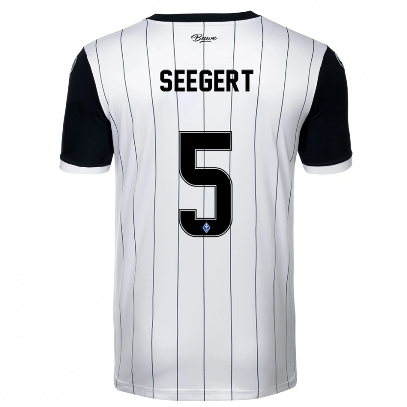 Danxen Heren Marcel Seegert #5 Wit Zwart Uitshirt Uittenue 2025/26 T-Shirt