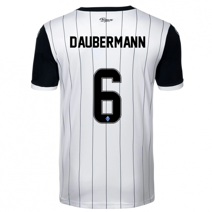 Danxen Heren Jonas Daubermann #6 Wit Zwart Uitshirt Uittenue 2025/26 T-Shirt