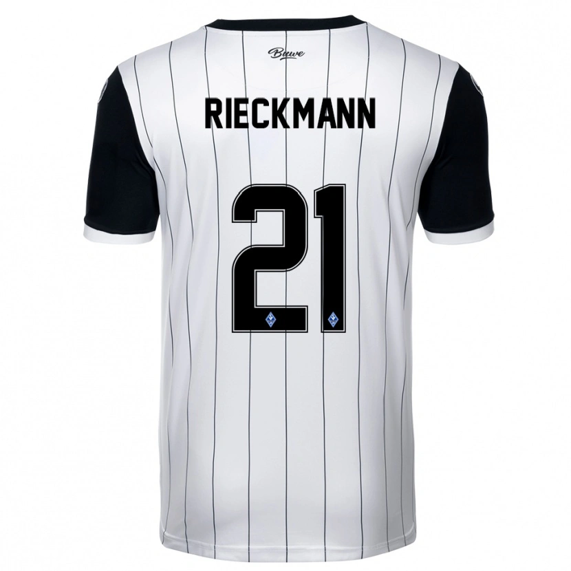 Danxen Heren Julian Rieckmann #21 Wit Zwart Uitshirt Uittenue 2025/26 T-Shirt