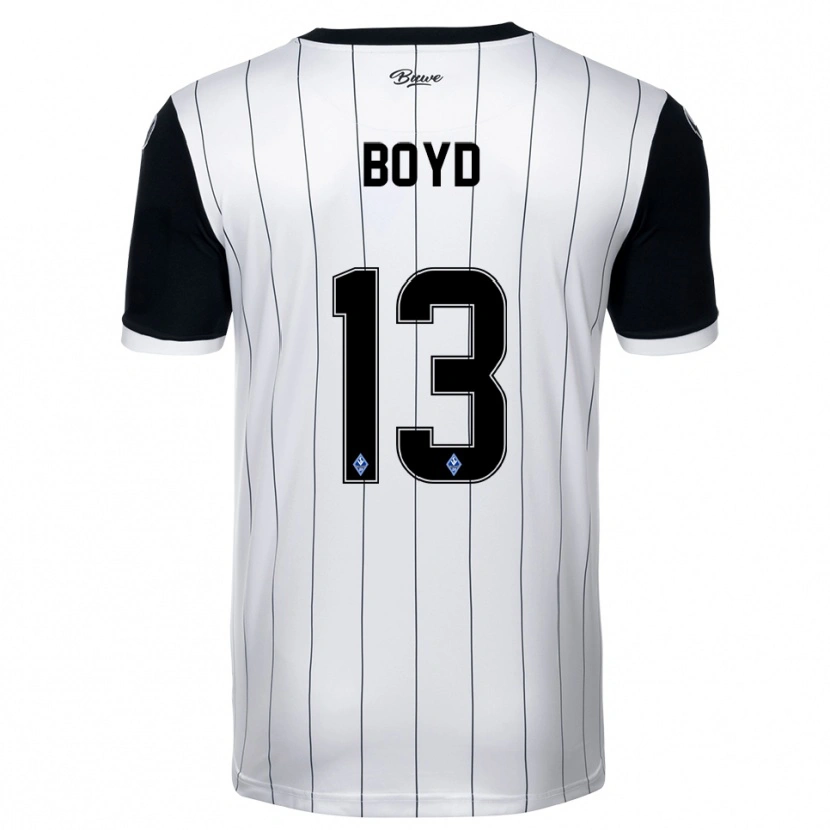 Danxen Heren Terrence Boyd #13 Wit Zwart Uitshirt Uittenue 2025/26 T-Shirt