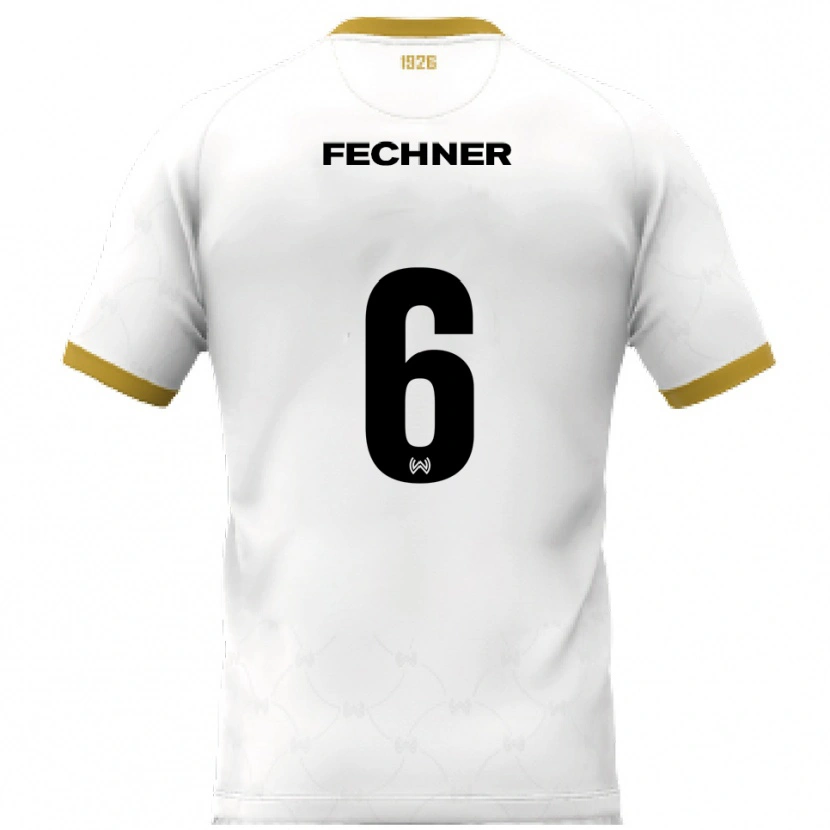Danxen Heren Gino Fechner #6 Wit Goud Uitshirt Uittenue 2025/26 T-Shirt