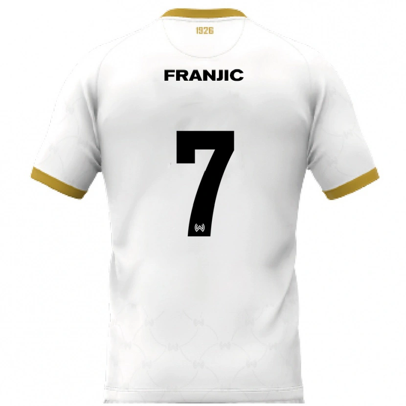 Danxen Heren Ivan Franjic #7 Wit Goud Uitshirt Uittenue 2025/26 T-Shirt