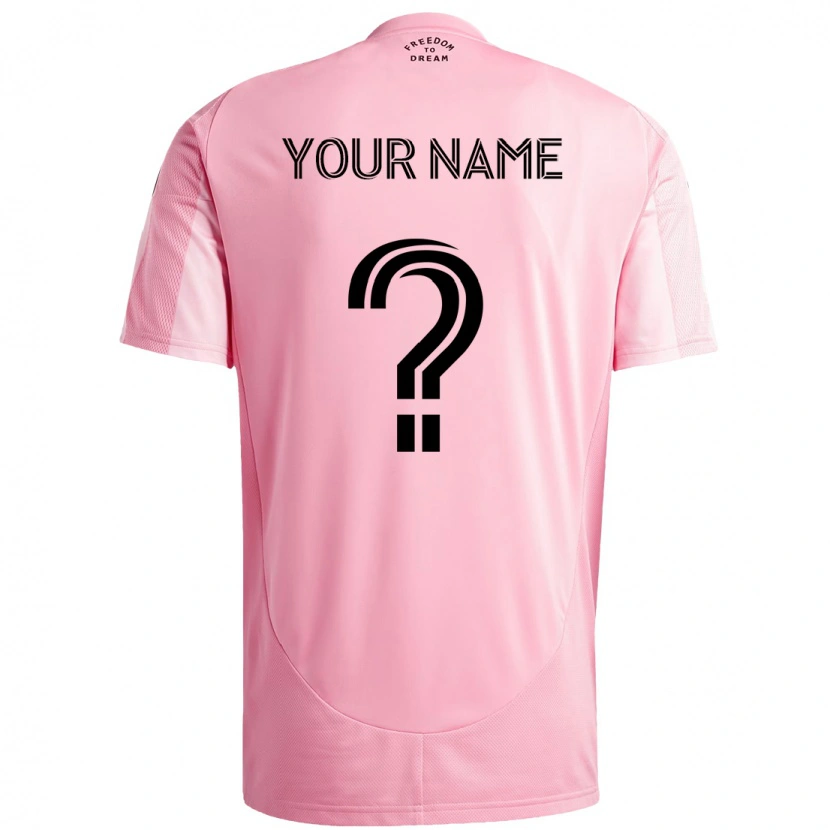 Danxen Kinderen Uw Naam #0 Roze Zwart Thuisshirt Thuistenue 2025/26 T-Shirt