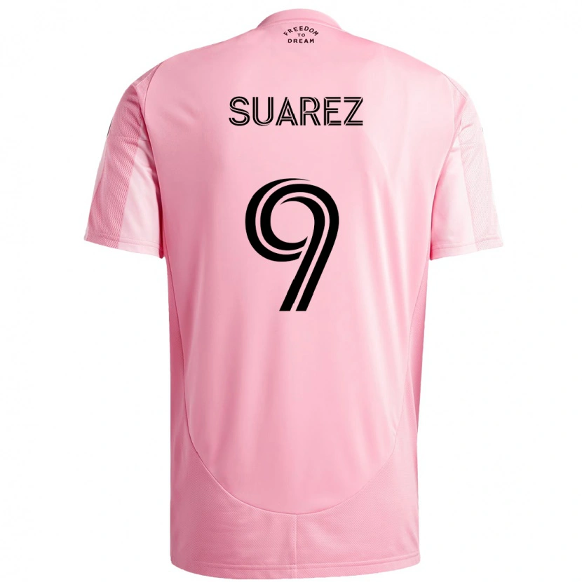 Danxen Kinderen Luis Suárez #9 Roze Zwart Thuisshirt Thuistenue 2025/26 T-Shirt