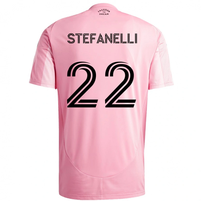 Danxen Kinderen Nicolás Stefanelli #22 Roze Zwart Thuisshirt Thuistenue 2025/26 T-Shirt