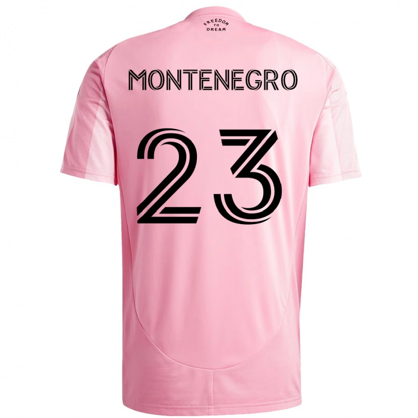 Danxen Kinderen Ricardo Montenegro #23 Roze Zwart Thuisshirt Thuistenue 2025/26 T-Shirt