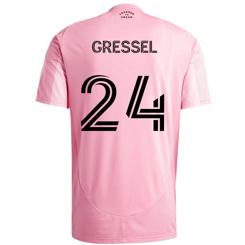 Danxen Kinderen Julian Gressel #24 Roze Zwart Thuisshirt Thuistenue 2025/26 T-Shirt