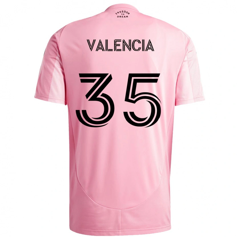 Danxen Kinderen Felipe Valencia #35 Roze Zwart Thuisshirt Thuistenue 2025/26 T-Shirt