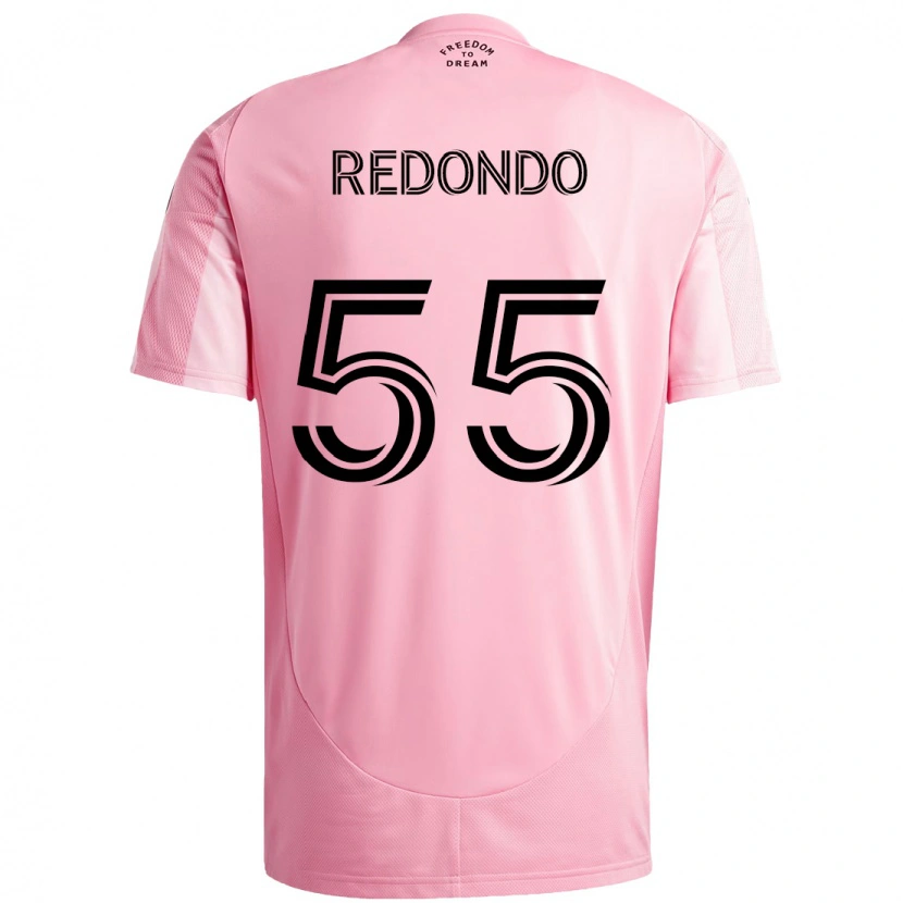 Danxen Kinderen Federico Redondo #55 Roze Zwart Thuisshirt Thuistenue 2025/26 T-Shirt