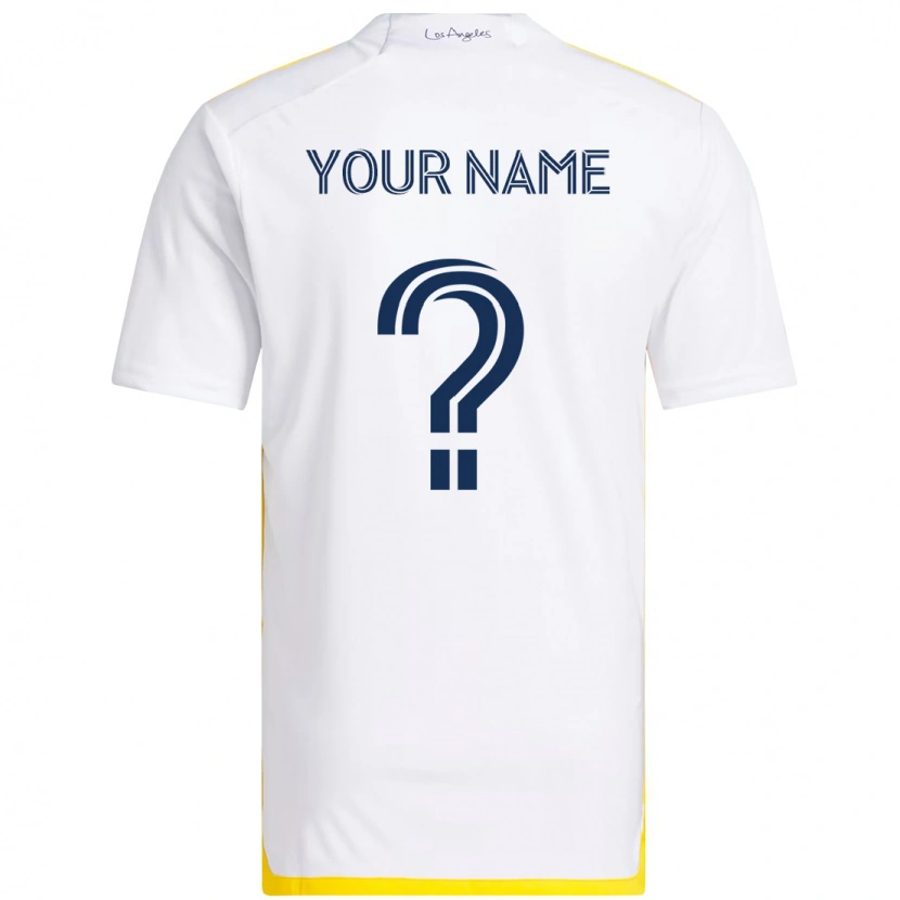 Danxen Kinderen Uw Naam #0 Wit Geel Thuisshirt Thuistenue 2025/26 T-Shirt