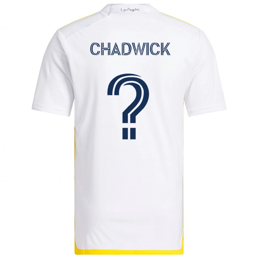 Danxen Kinderen Edward Chadwick #0 Wit Geel Thuisshirt Thuistenue 2025/26 T-Shirt