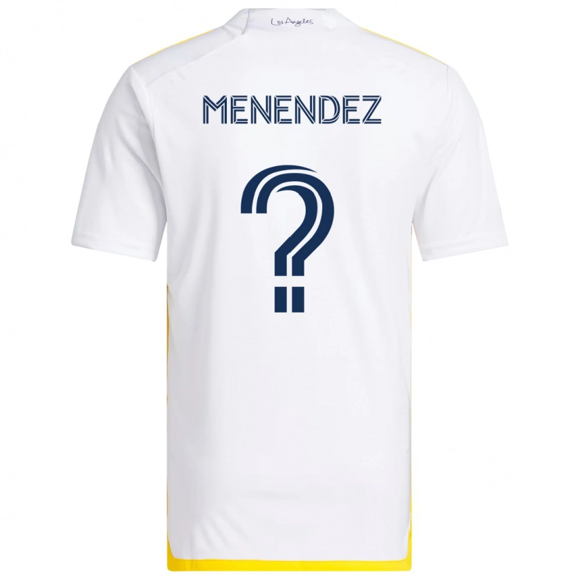 Danxen Kinderen Alexsander Menendez #0 Wit Geel Thuisshirt Thuistenue 2025/26 T-Shirt