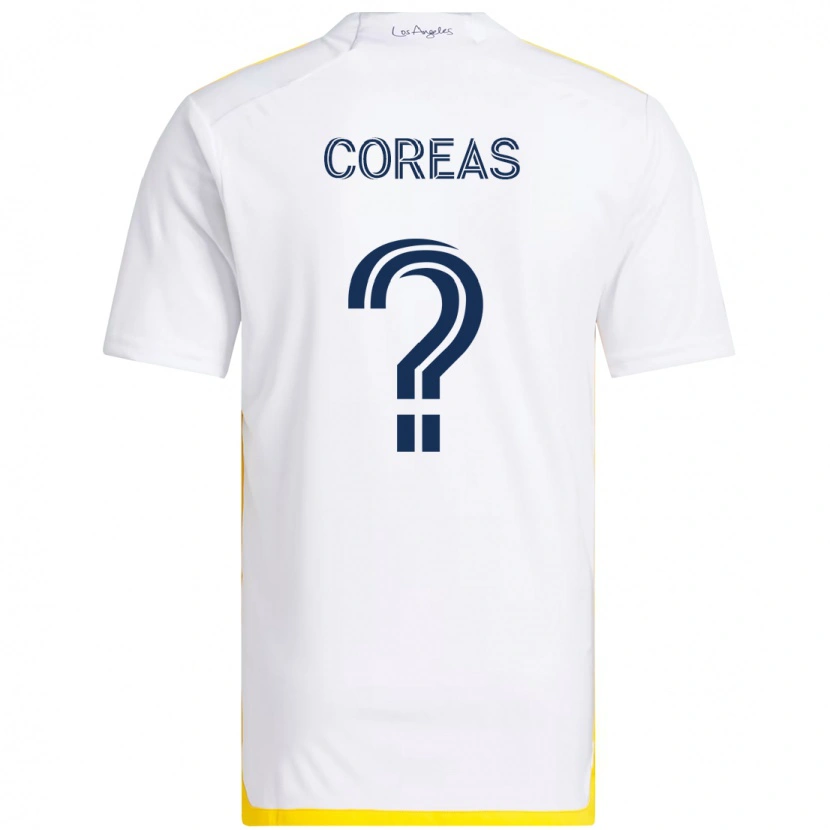Danxen Kinderen Christian Coreas #0 Wit Geel Thuisshirt Thuistenue 2025/26 T-Shirt