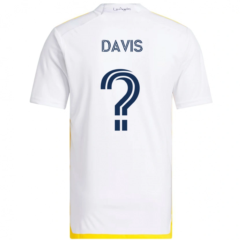 Danxen Kinderen Sean Davis #0 Wit Geel Thuisshirt Thuistenue 2025/26 T-Shirt
