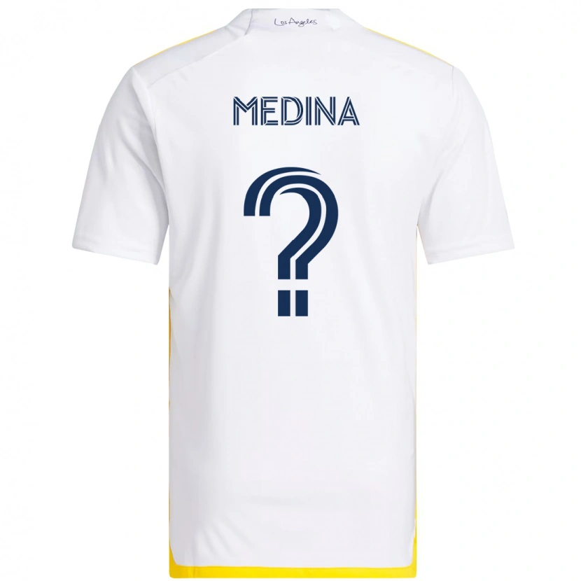 Danxen Kinderen Aaron Medina #0 Wit Geel Thuisshirt Thuistenue 2025/26 T-Shirt