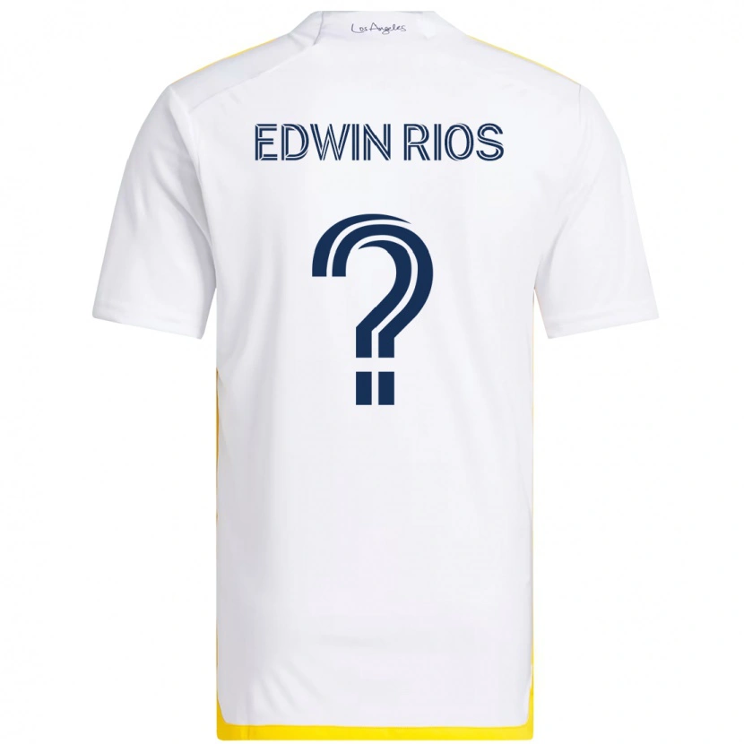 Danxen Kinderen Edwin Rios #0 Wit Geel Thuisshirt Thuistenue 2025/26 T-Shirt