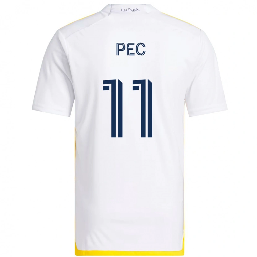Danxen Kinderen Gabriel Pec #11 Wit Geel Thuisshirt Thuistenue 2025/26 T-Shirt