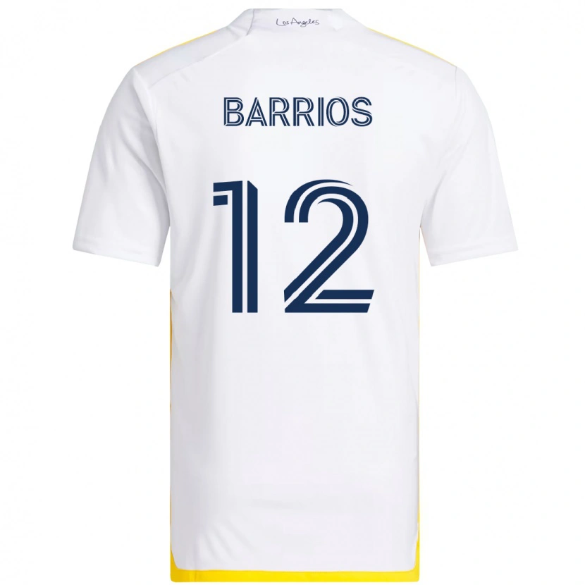 Danxen Kinderen Michael Barrios #12 Wit Geel Thuisshirt Thuistenue 2025/26 T-Shirt