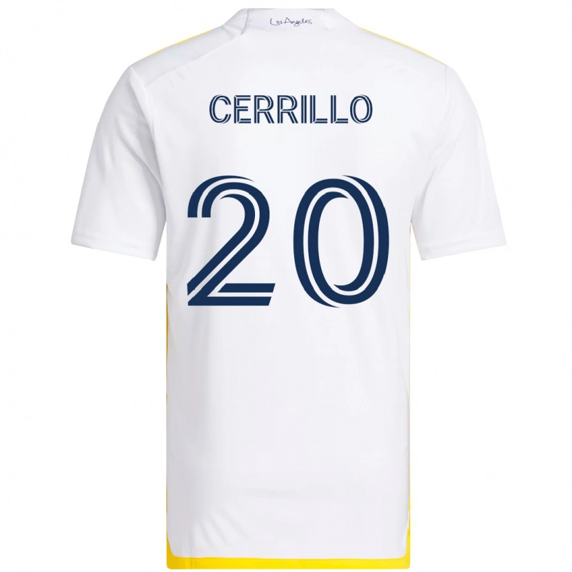 Danxen Kinderen Edwin Cerrillo #20 Wit Geel Thuisshirt Thuistenue 2025/26 T-Shirt