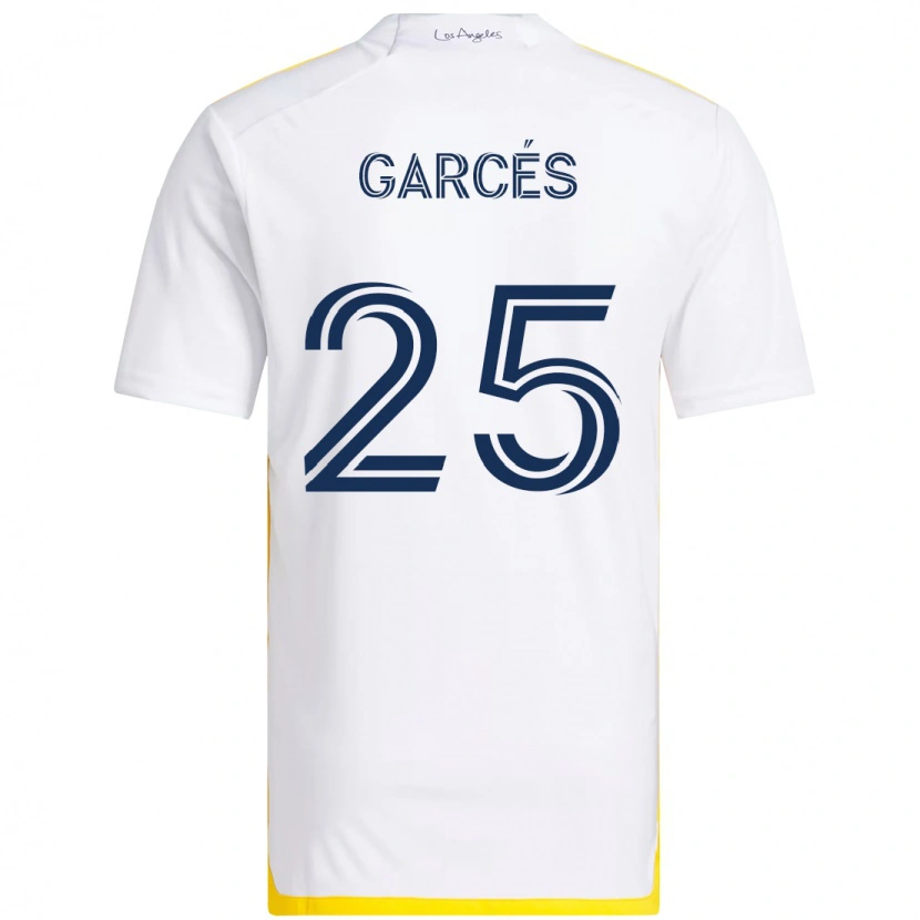 Danxen Kinderen Carlos Garcés #25 Wit Geel Thuisshirt Thuistenue 2025/26 T-Shirt
