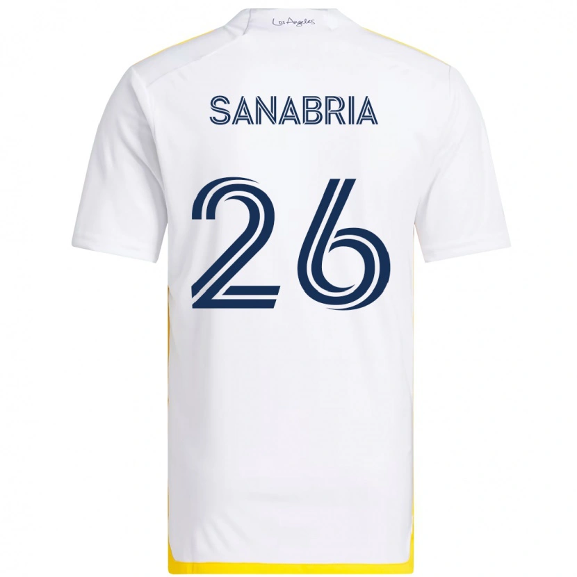 Danxen Kinderen Lucas Sanabria #26 Wit Geel Thuisshirt Thuistenue 2025/26 T-Shirt
