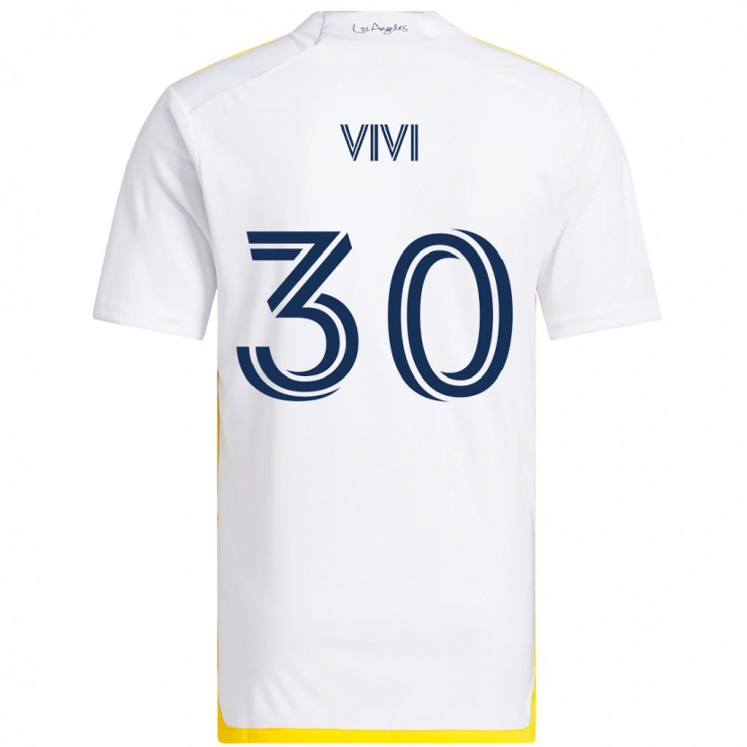 Danxen Kinderen Gino Vivi #30 Wit Geel Thuisshirt Thuistenue 2025/26 T-Shirt