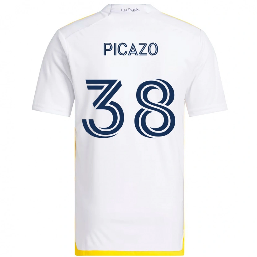 Danxen Kinderen Axel Picazo #38 Wit Geel Thuisshirt Thuistenue 2025/26 T-Shirt