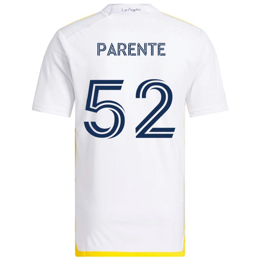 Danxen Kinderen Isaiah Parente #52 Wit Geel Thuisshirt Thuistenue 2025/26 T-Shirt
