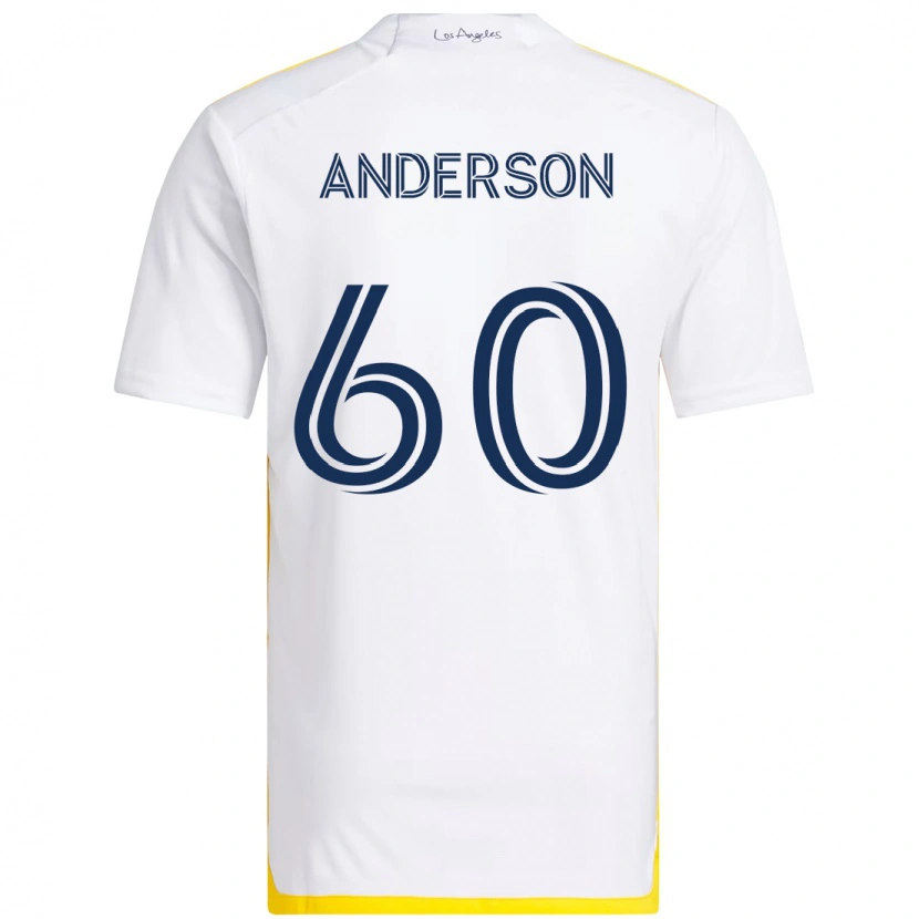 Danxen Kinderen Nolan Anderson #60 Wit Geel Thuisshirt Thuistenue 2025/26 T-Shirt