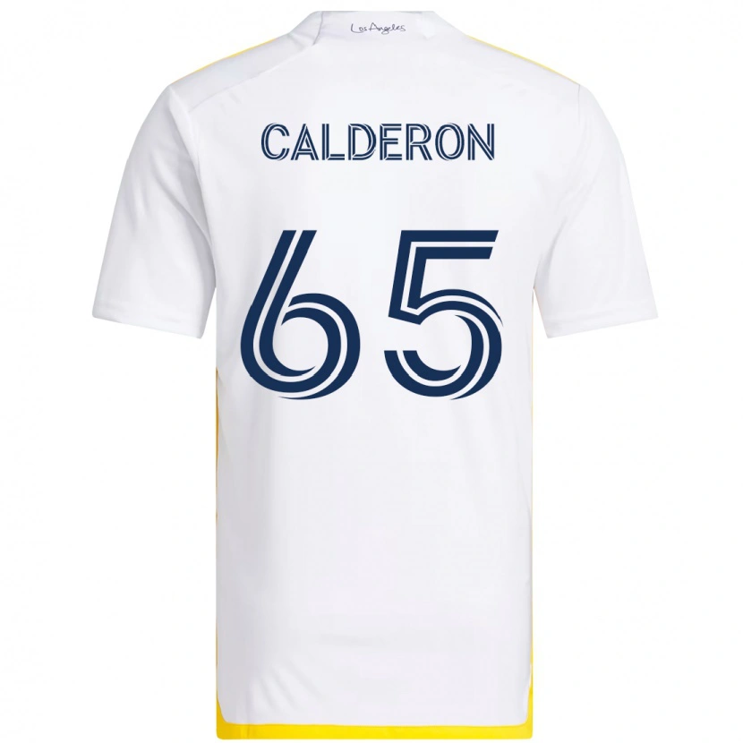 Danxen Kinderen Juan Calderón #65 Wit Geel Thuisshirt Thuistenue 2025/26 T-Shirt