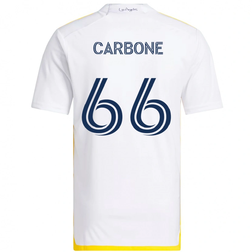 Danxen Kinderen Matteo Carbone #66 Wit Geel Thuisshirt Thuistenue 2025/26 T-Shirt