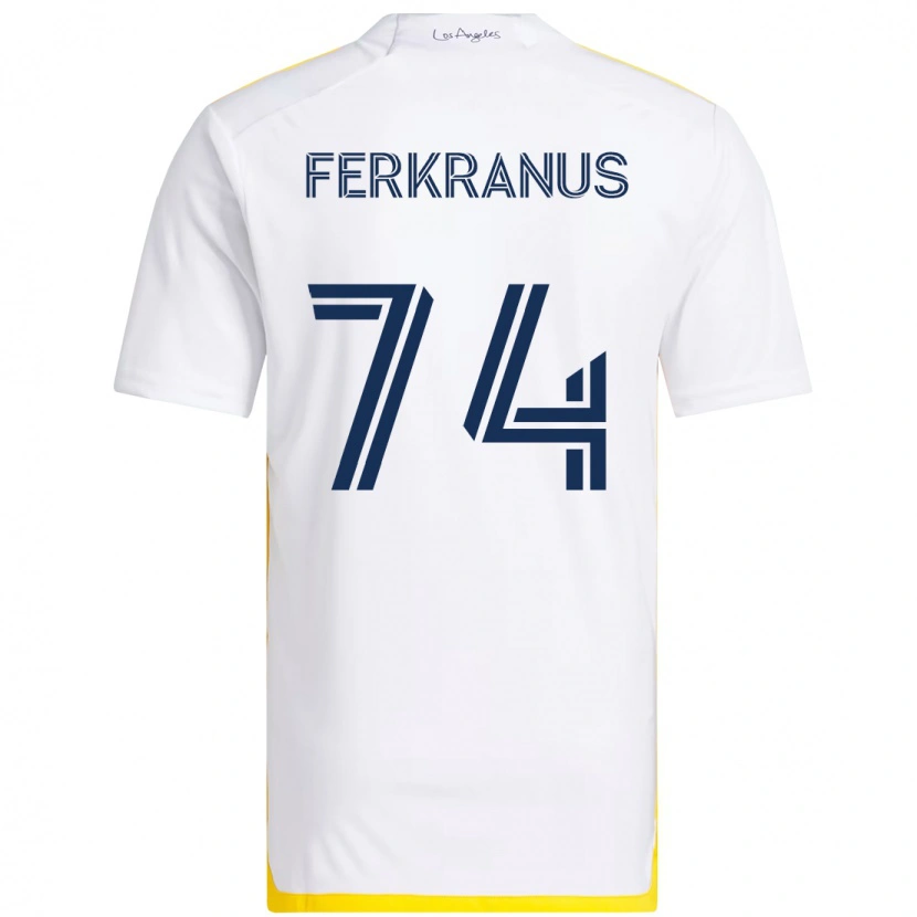 Danxen Kinderen Marcus Ferkranus #74 Wit Geel Thuisshirt Thuistenue 2025/26 T-Shirt
