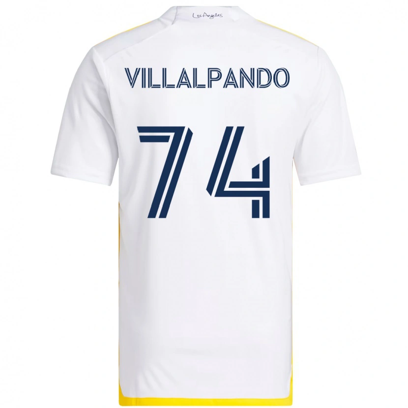 Danxen Kinderen Sergio Villalpando #74 Wit Geel Thuisshirt Thuistenue 2025/26 T-Shirt
