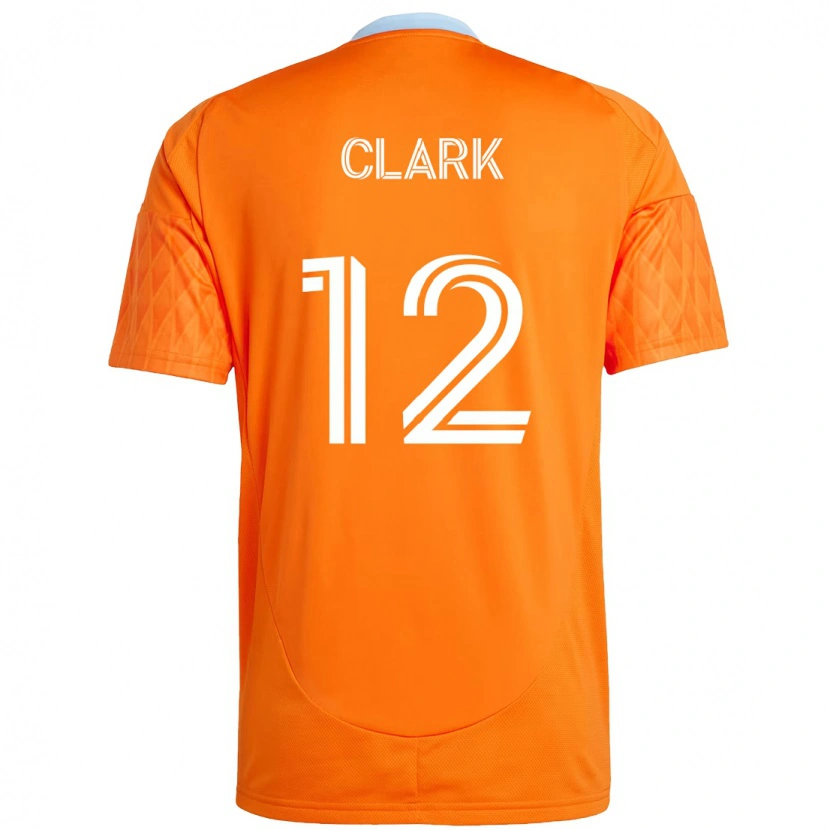 Danxen Kinderen Steve Clark #12 Oranje Wit Thuisshirt Thuistenue 2025/26 T-Shirt