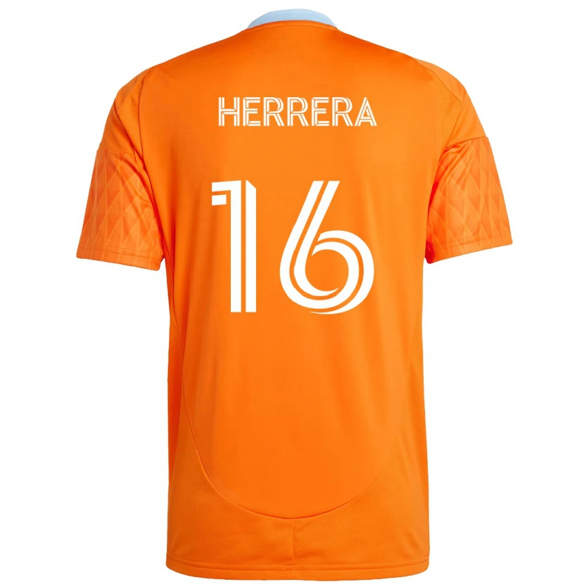 Danxen Kinderen Hector Herrera #16 Oranje Wit Thuisshirt Thuistenue 2025/26 T-Shirt