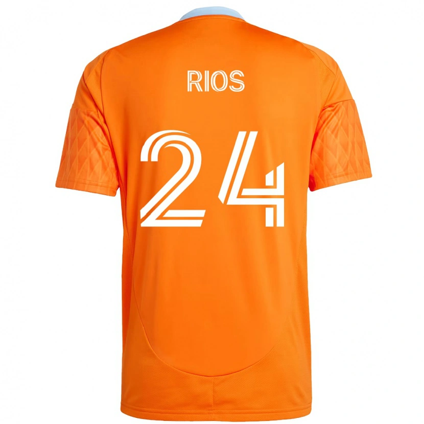 Danxen Kinderen Paolo Ríos #24 Oranje Wit Thuisshirt Thuistenue 2025/26 T-Shirt